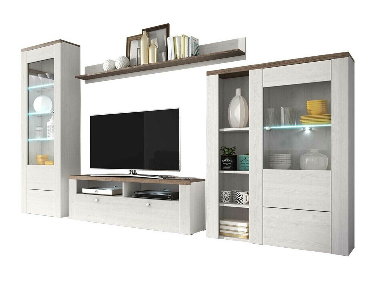 Conjunto para sala de estar Salelbo 100 (Lariço Sibu + Trufa carvalho)