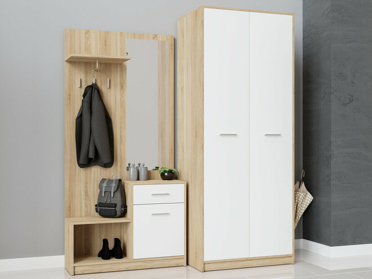 Conjunto de entrada Novsore 146 (Carvalho sonoma + Branco)