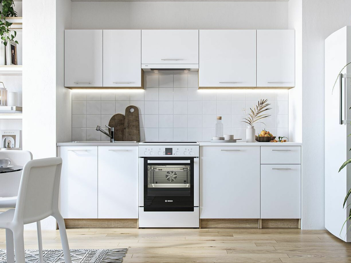 Conjunto de cozinha Houston 856 (Branco + Carvalho sonoma)