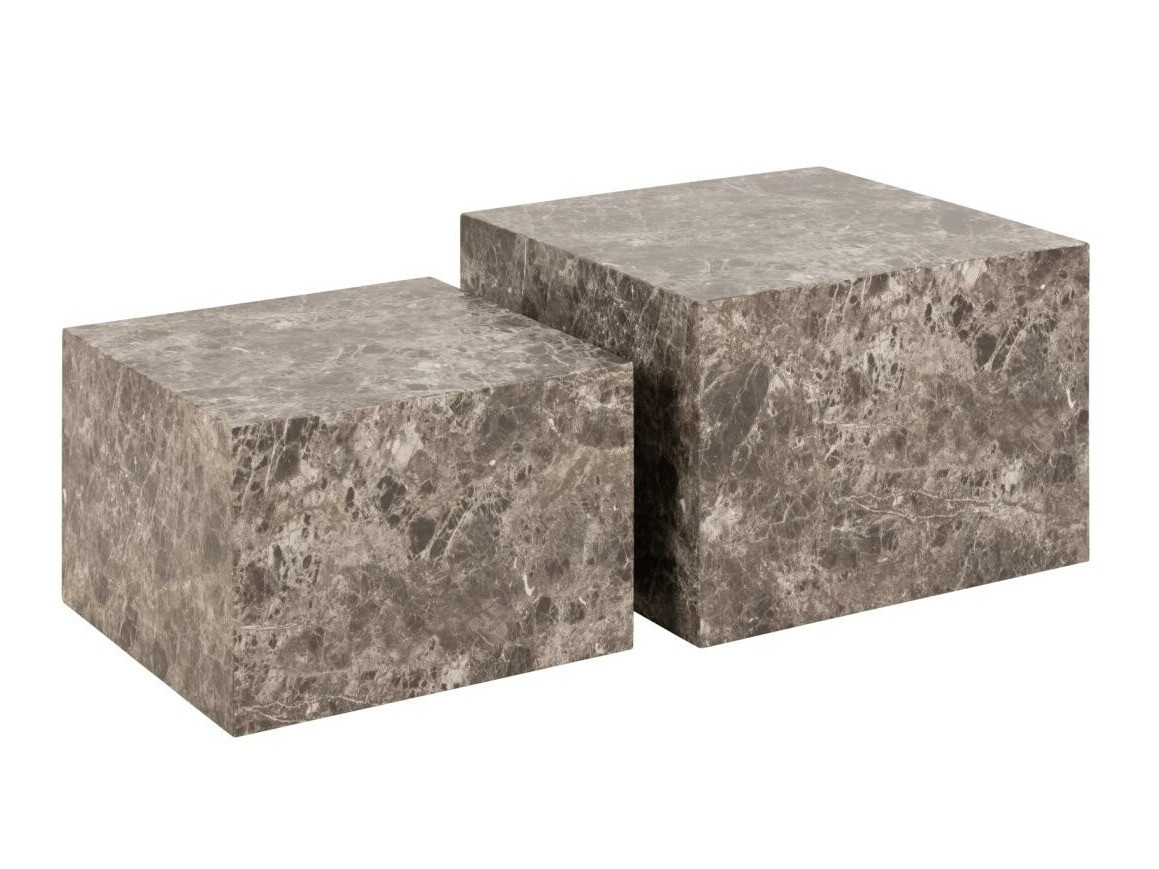 Conjunto de mesa de centro Norsica 603 (Mármore marrom)