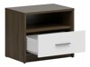 Mesa de cabeceira Novsore 102 (Carvalho escuro + Branco)