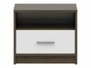 Mesa de cabeceira Novsore 102 (Carvalho escuro + Branco)