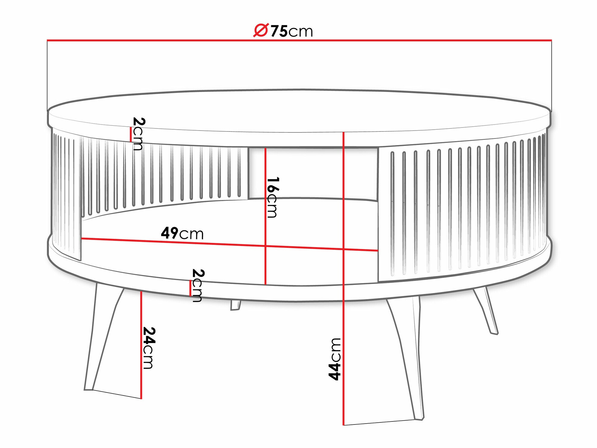 Mesa de centro Sordore 104 (Rosé + Branco)