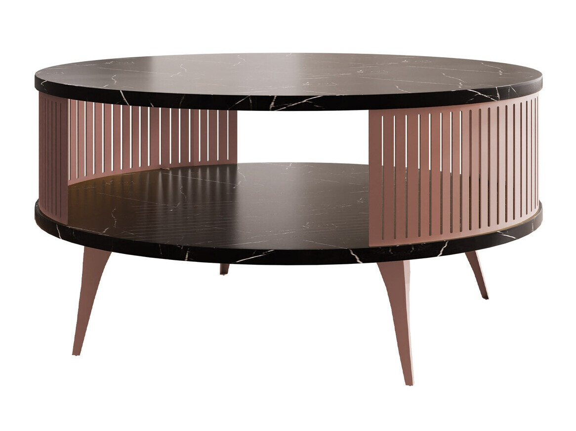 Mesa de centro Sordore 104 (Rosé + Mármore preto)