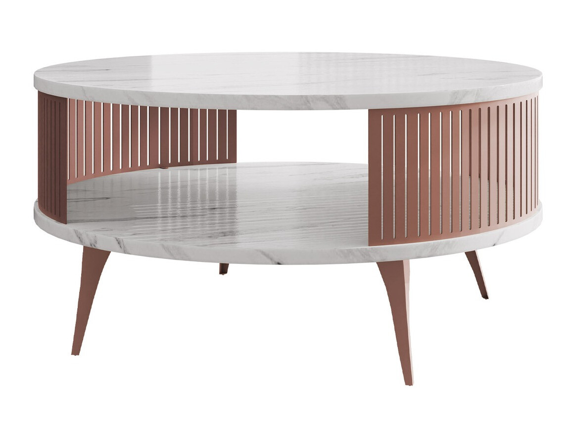 Mesa de centro Vitum II (Rosé + Marmore branco)