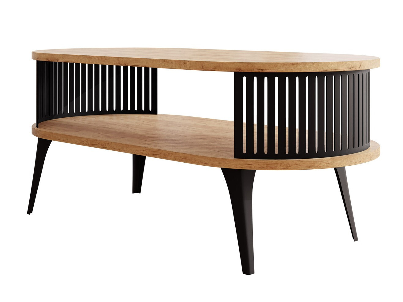 Mesa de centro Vitum III (Preto + Craft de carvalho dourado)