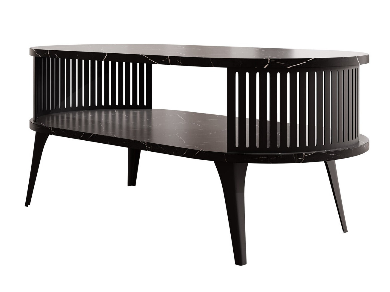 Mesa de centro Vitum III (Preto + Mármore preto)
