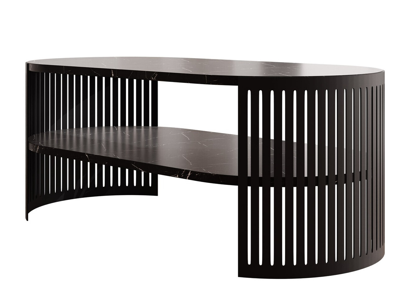 Mesa de centro Civer III (Preto + Mármore preto)
