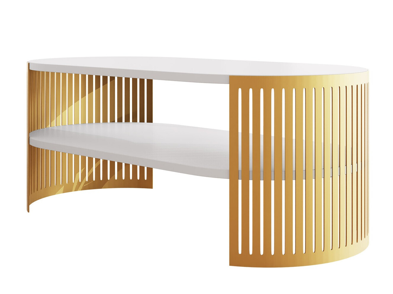Mesa de centro Civer IV (Dourado + Branco)