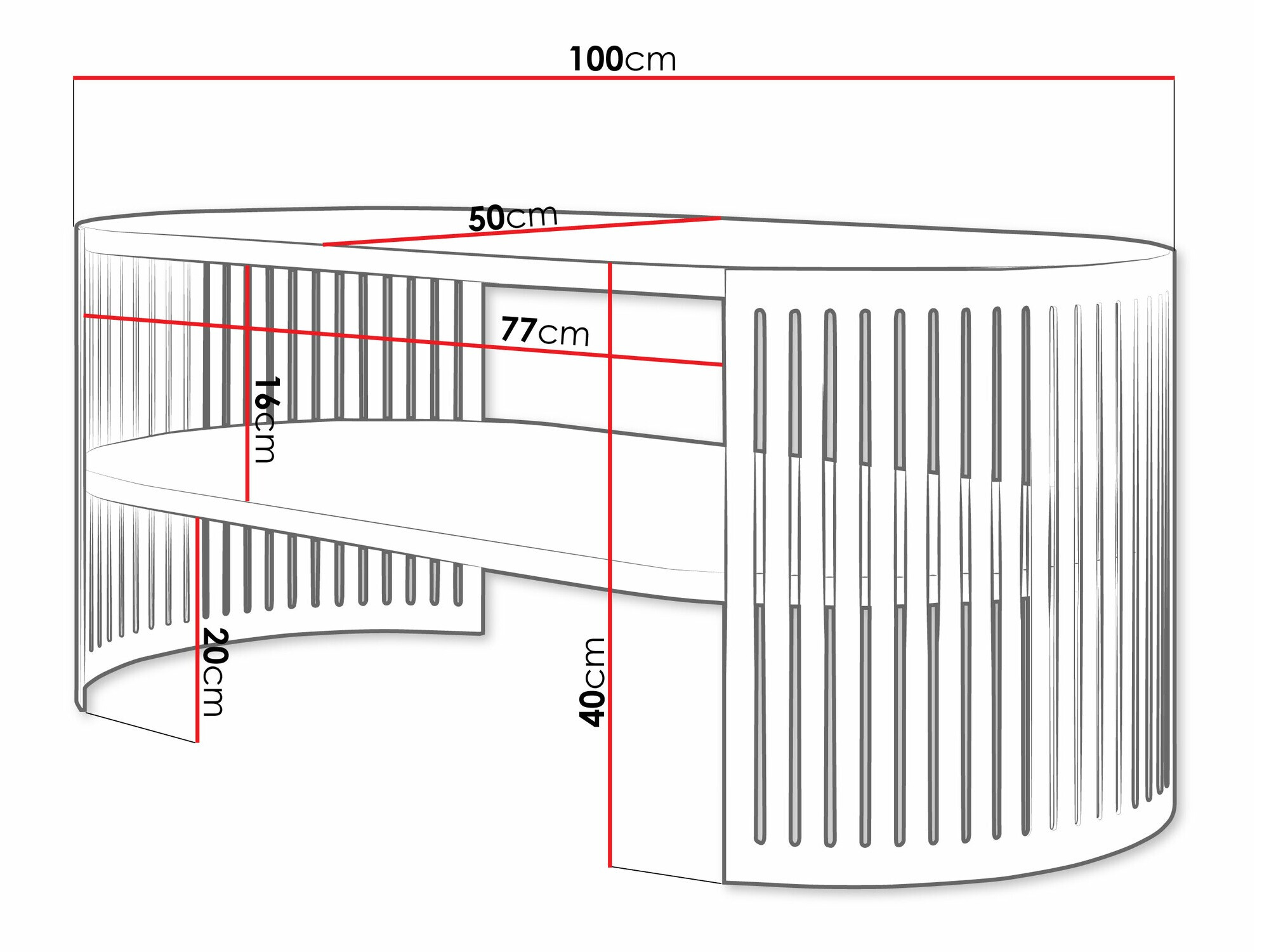 Mesa de centro Civer IV (Dourado + Branco)
