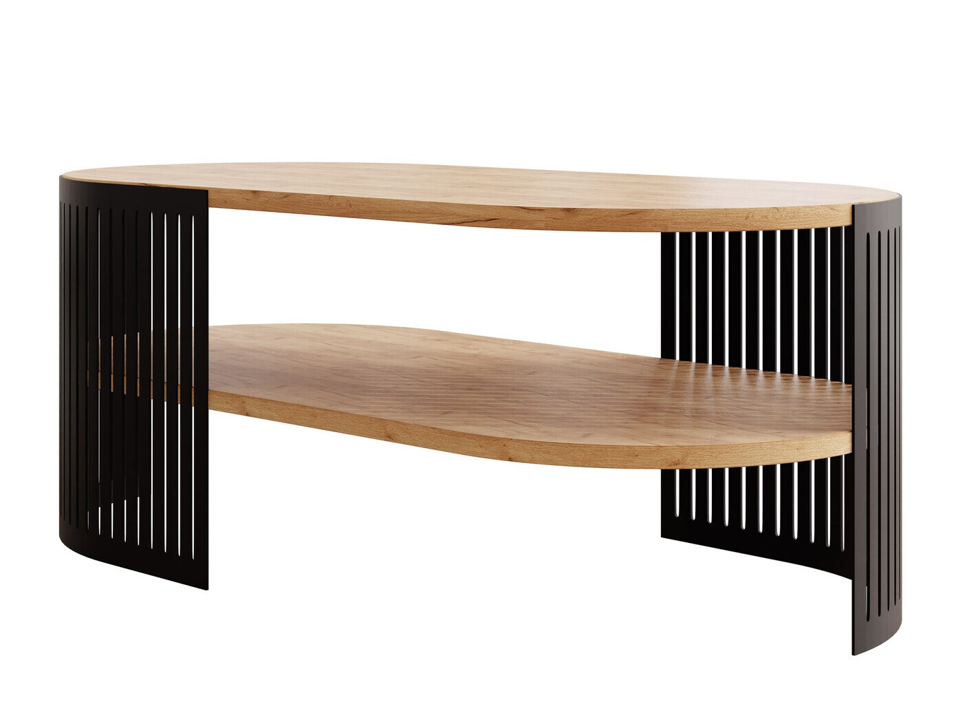 Mesa de centro Civer VI (Preto + Craft de carvalho dourado)