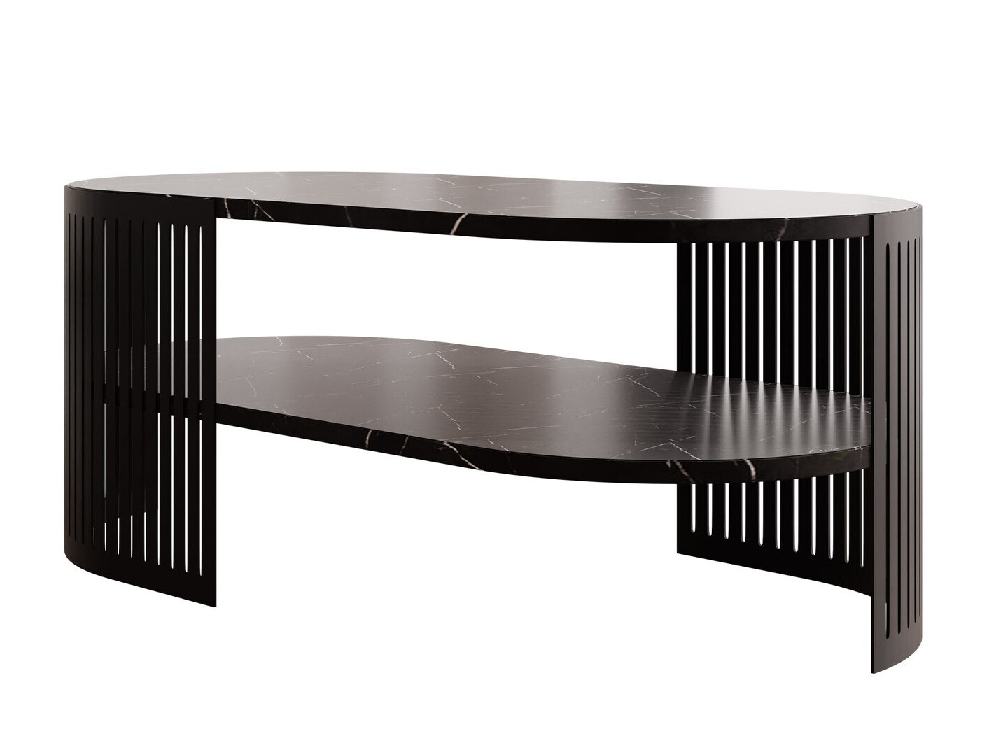 Mesa de centro Sordore 118 (Preto + Mármore preto)