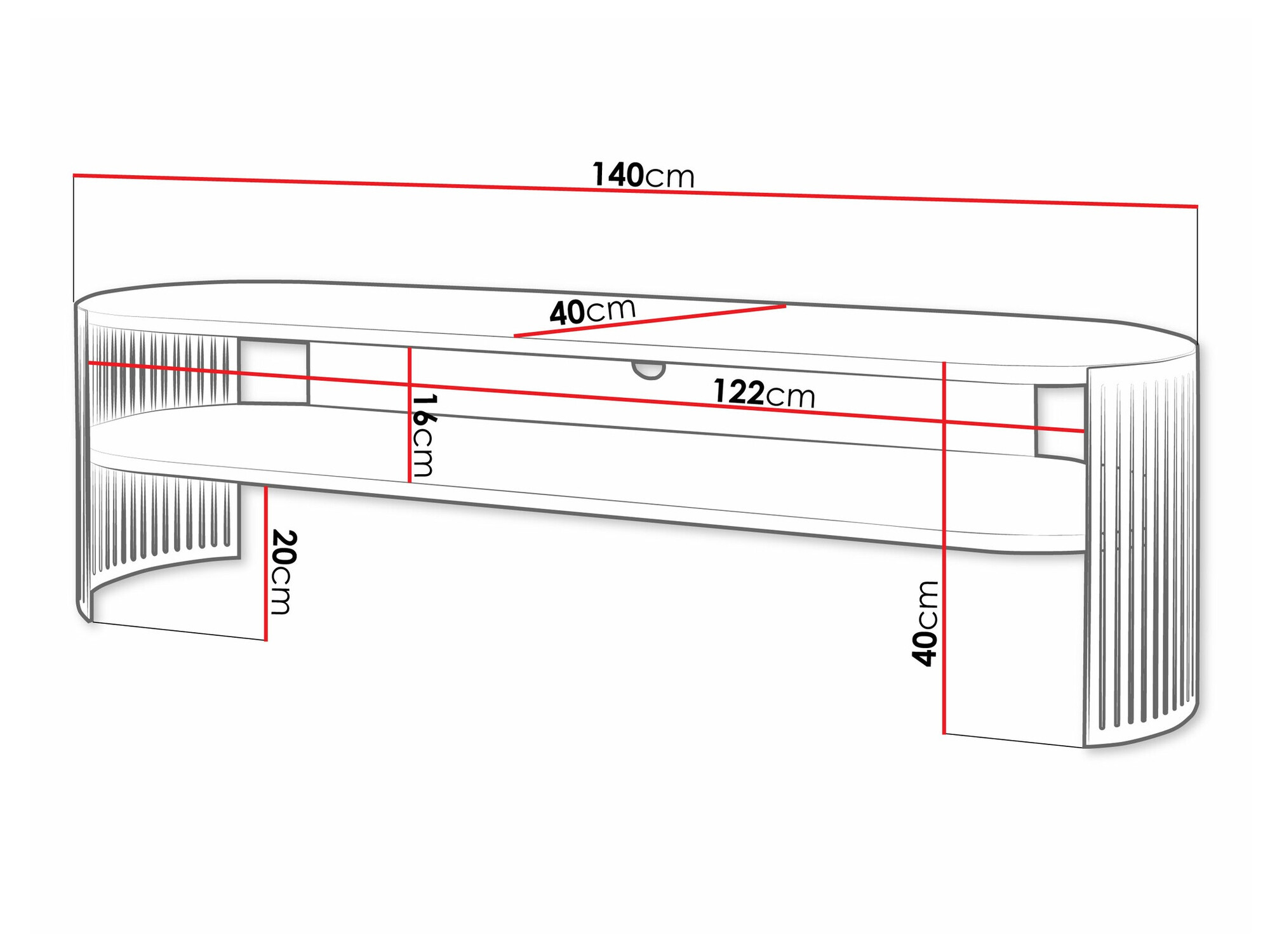 Móvel de TV Civer (Preto + Branco)