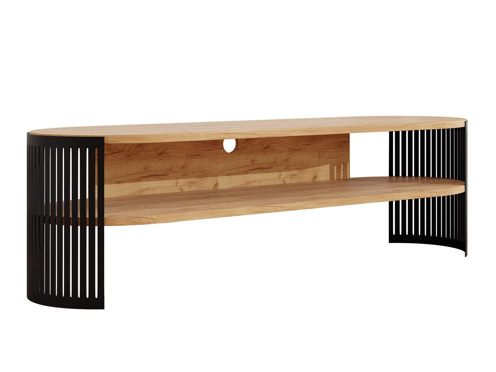 Móvel de TV Civer (Preto + Craft de carvalho dourado)