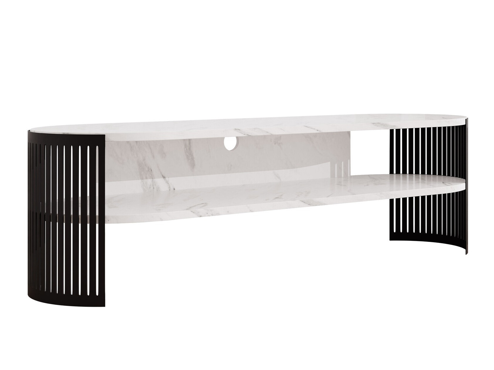 Móvel de TV Civer (Preto + Marmore branco)