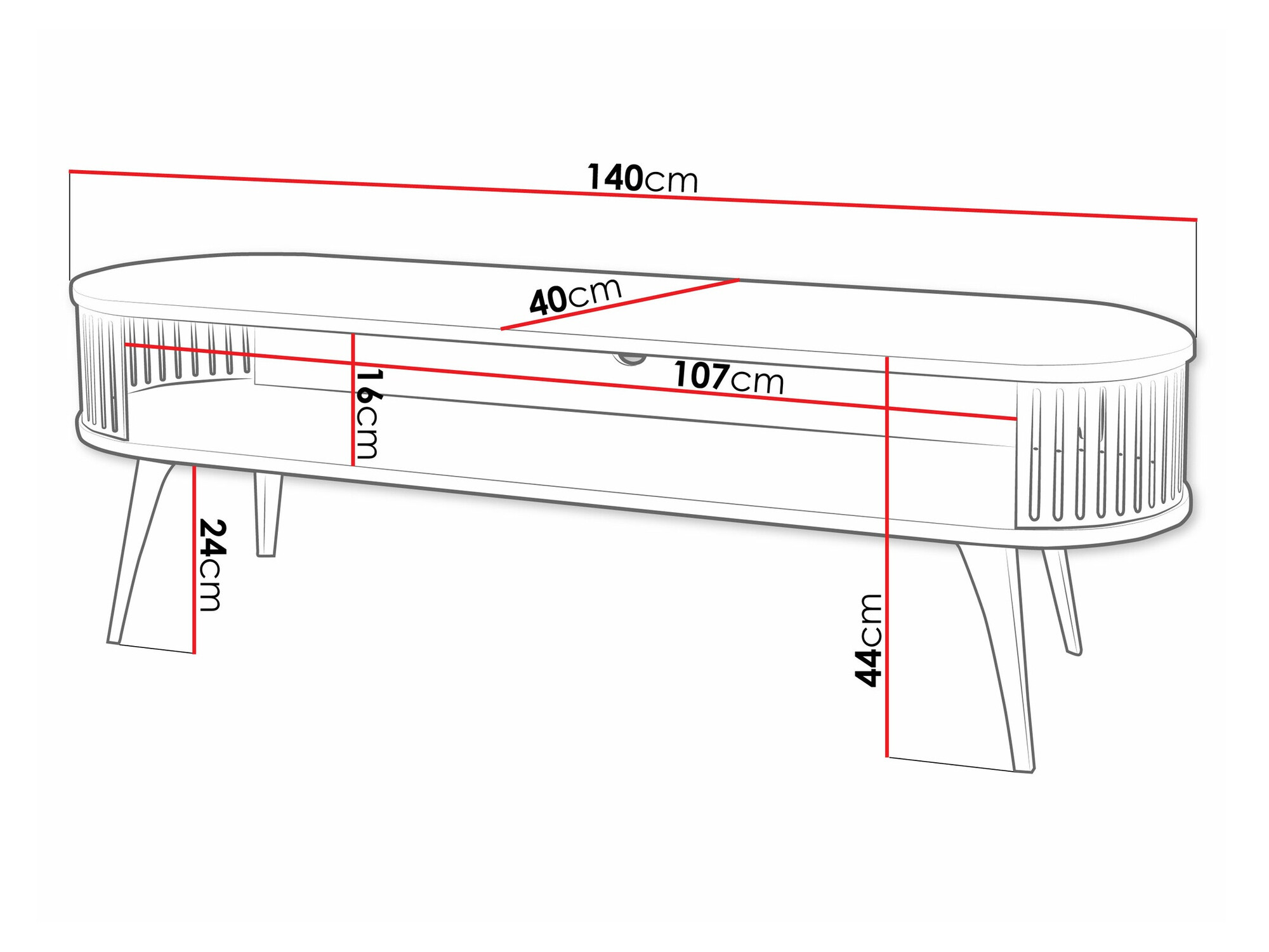 Móvel de TV Vitum II (Rosé + Branco)