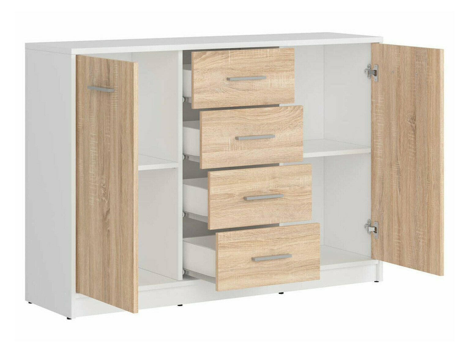 Conjunto para quarto Novsore 149 (Branco + Carvalho sonoma)