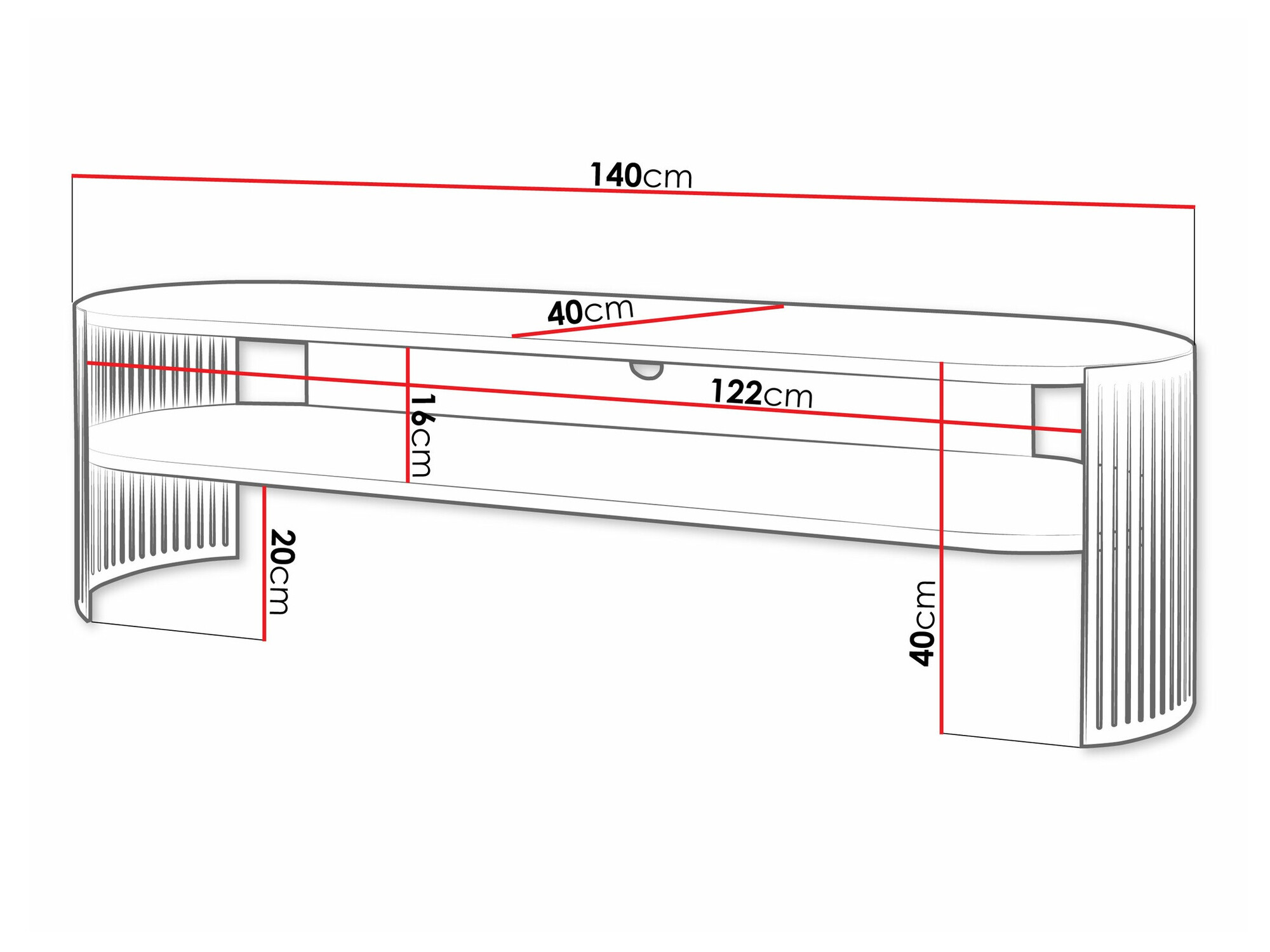 Móvel de TV Civer II (Rosé + Branco)