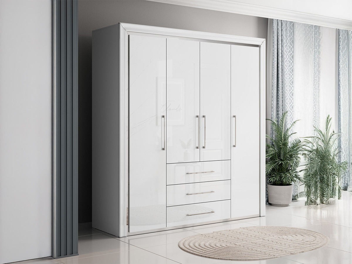 Roupeiro Levrema 106 (Branco + Prata)