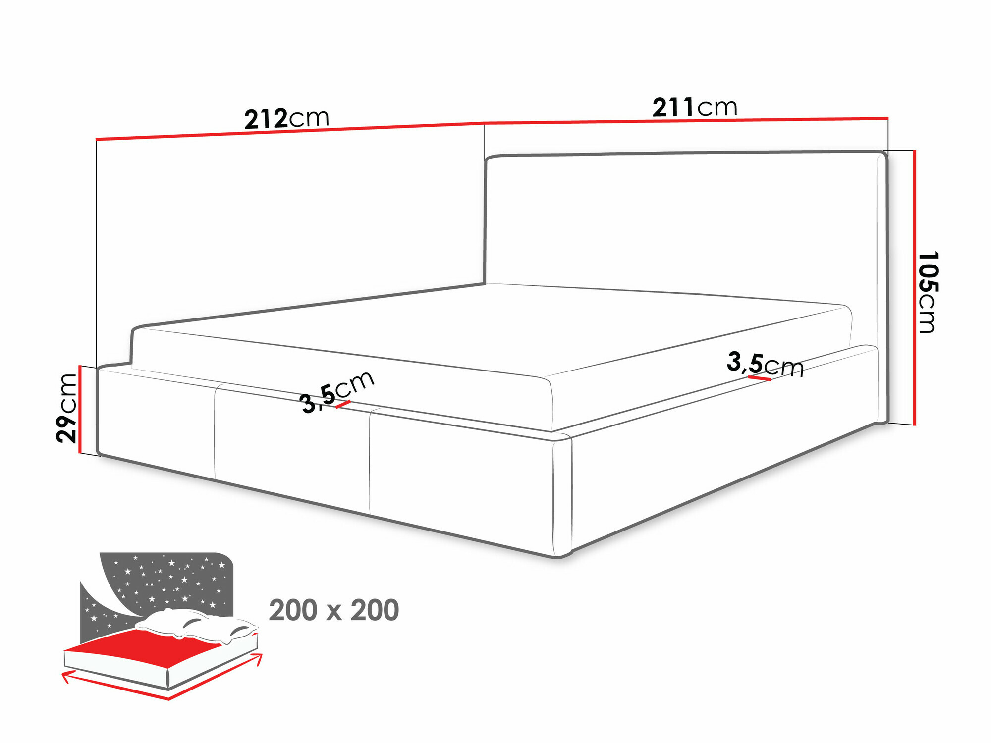 Cama ComfiDream 125 (Lars 90)