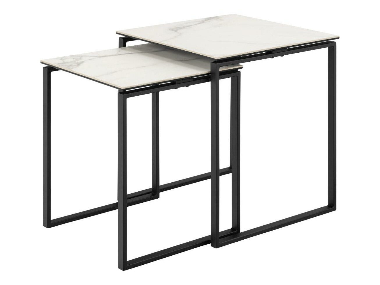 Conjunto de mesas de apoio Norsica 873 (Marmore branco)