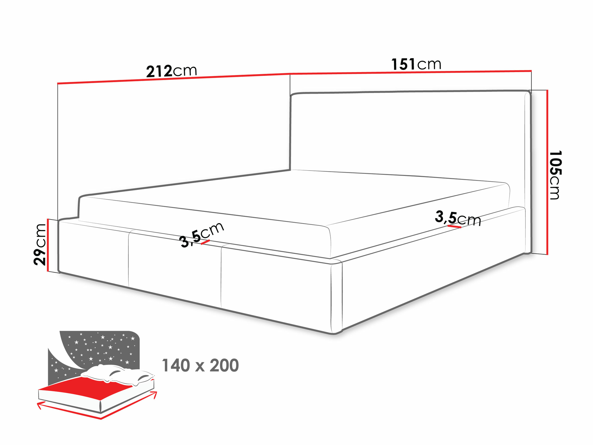 Cama ComfiDream Velora II (Bergamo 97)