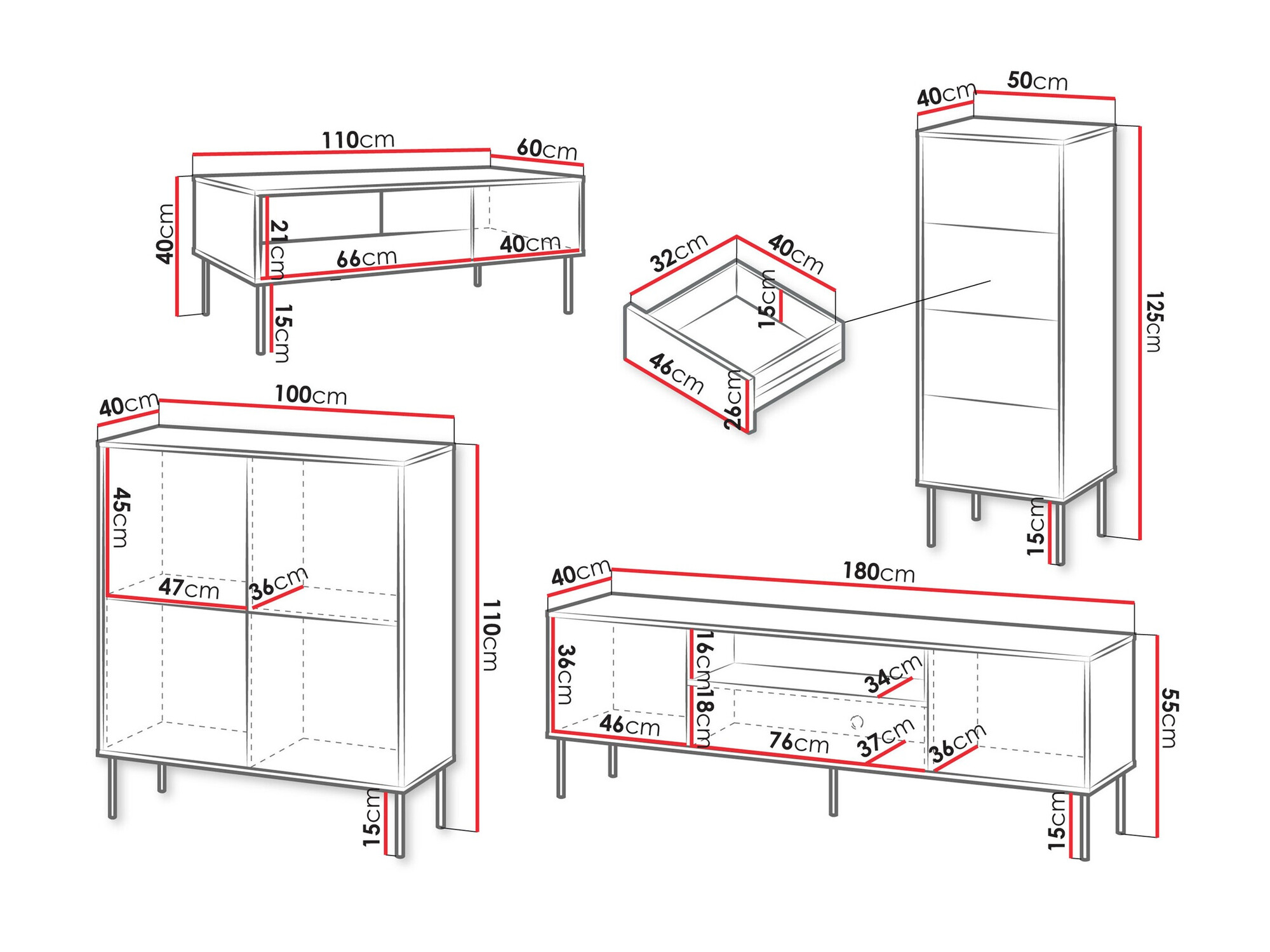 Conjunto para sala de estar Tolete 108 (Bege)