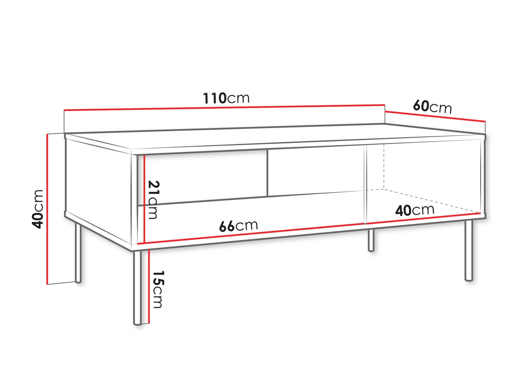 Mesa de centro Tolete 103 (Bege)