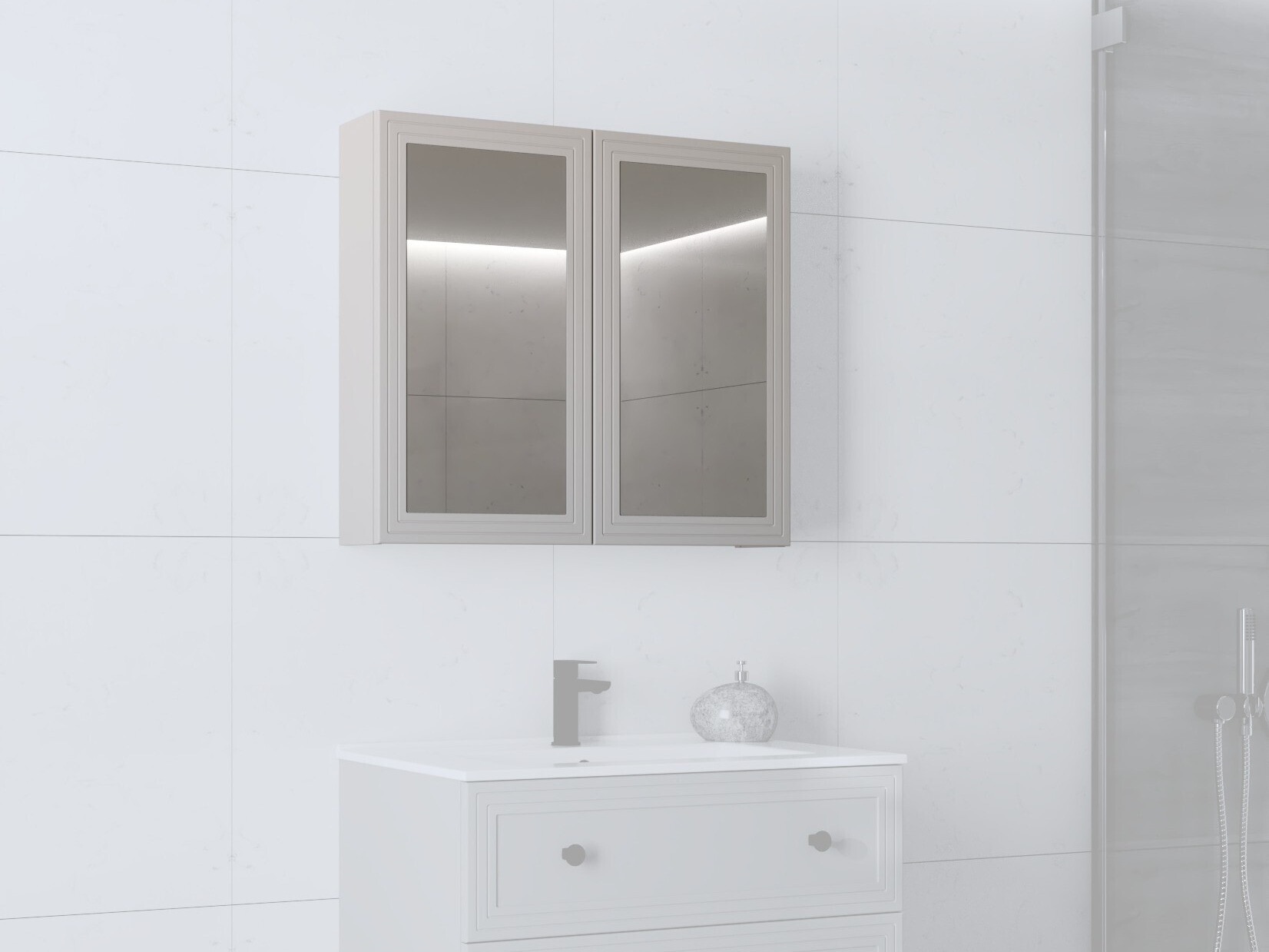 Armário com espelho para casa de banho Fiovele 102 (Caxemira)