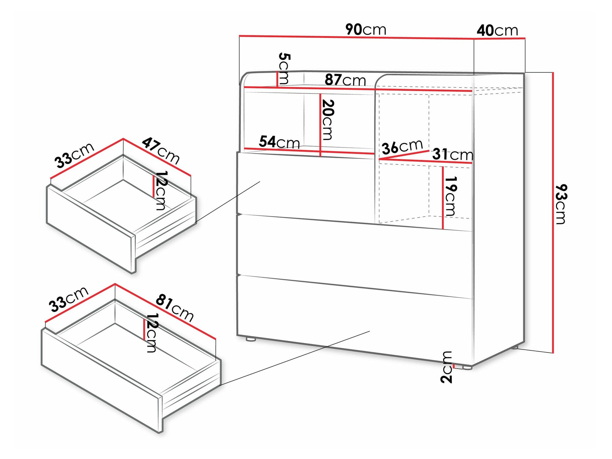 Cómoda Domcali 109 (Bege + Carvalho)