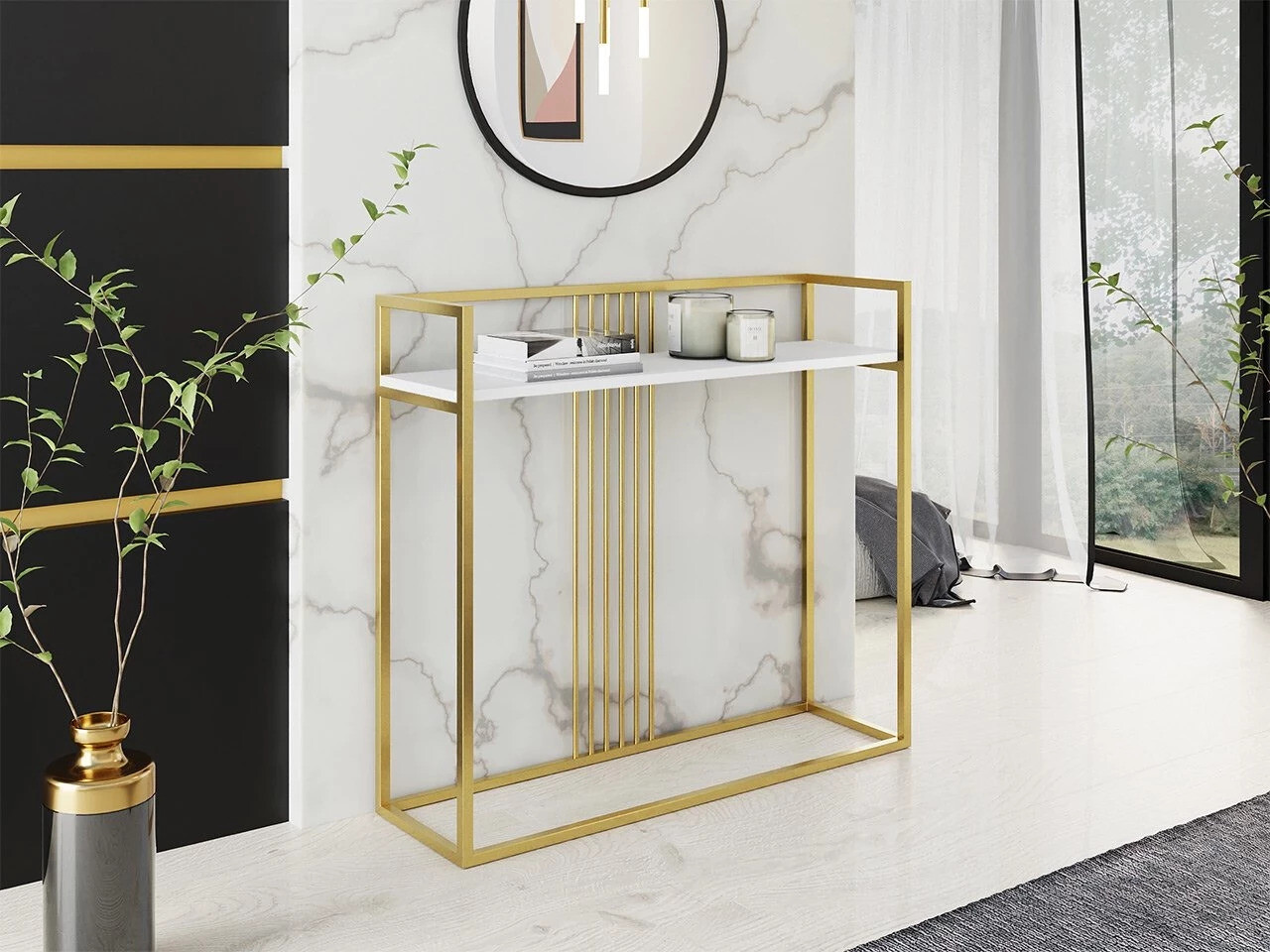 Consola Oswego 109 (Dourado + Branco)