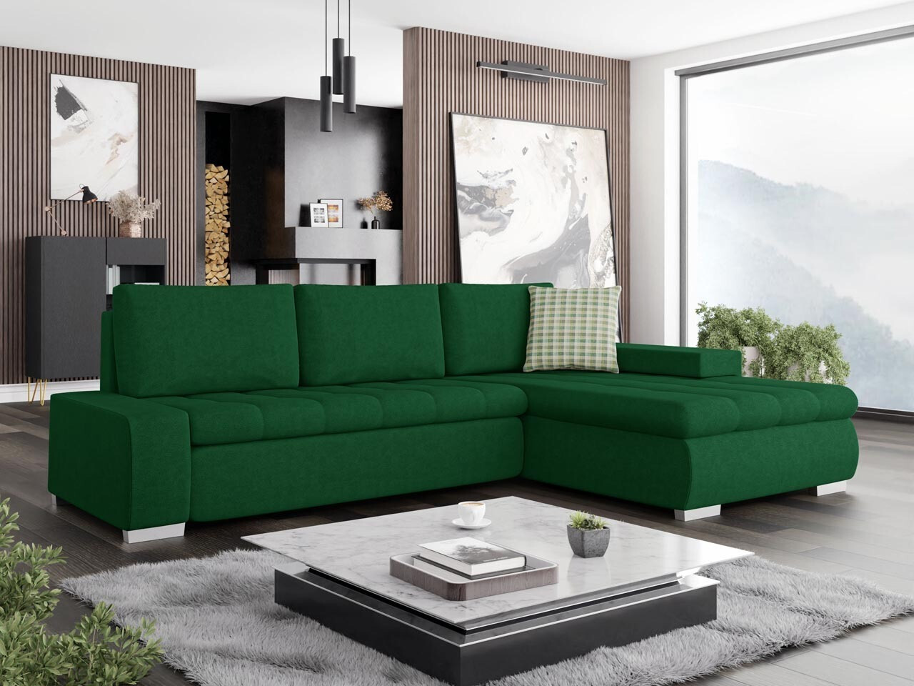 Sofá de canto Comfivo 112 (Uttario Velvet 2951 + Senegal 823)