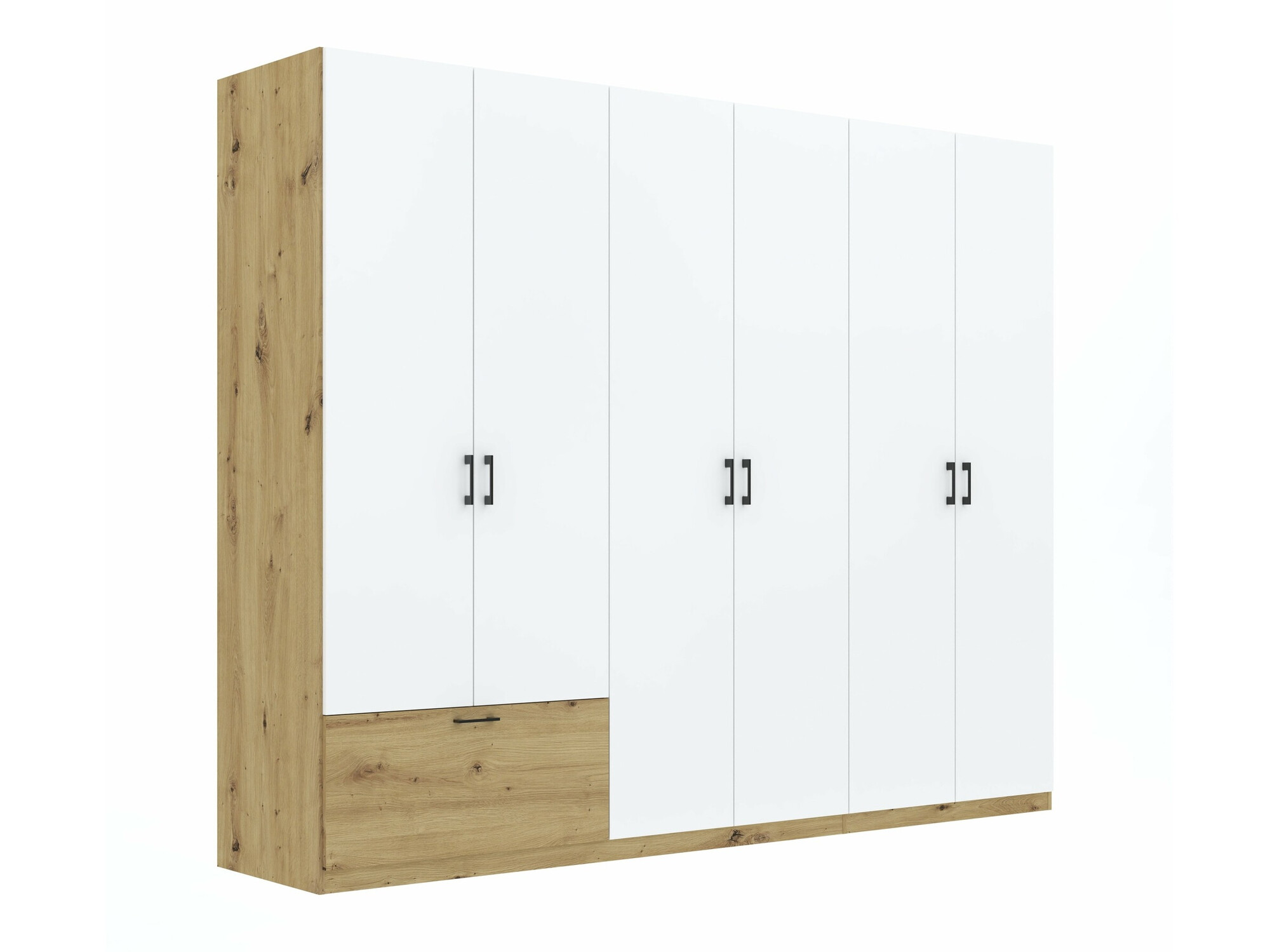 Roupeiro Bristol 250 (Carvalho Artisan + Branco)