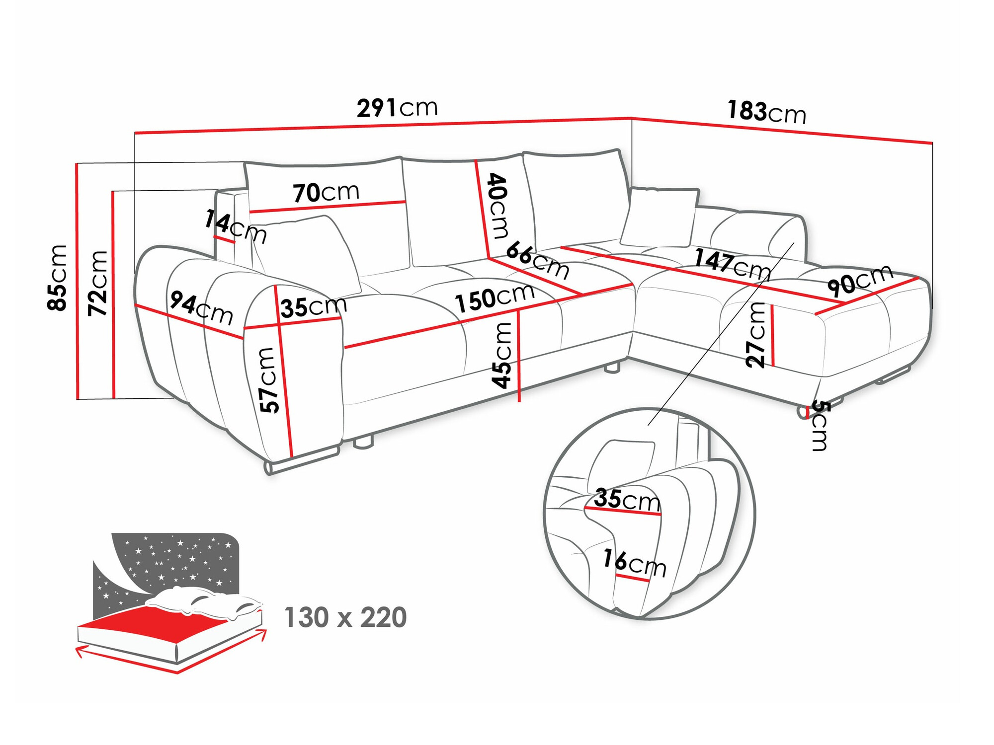 Sofá de canto Signis (Velo 623)