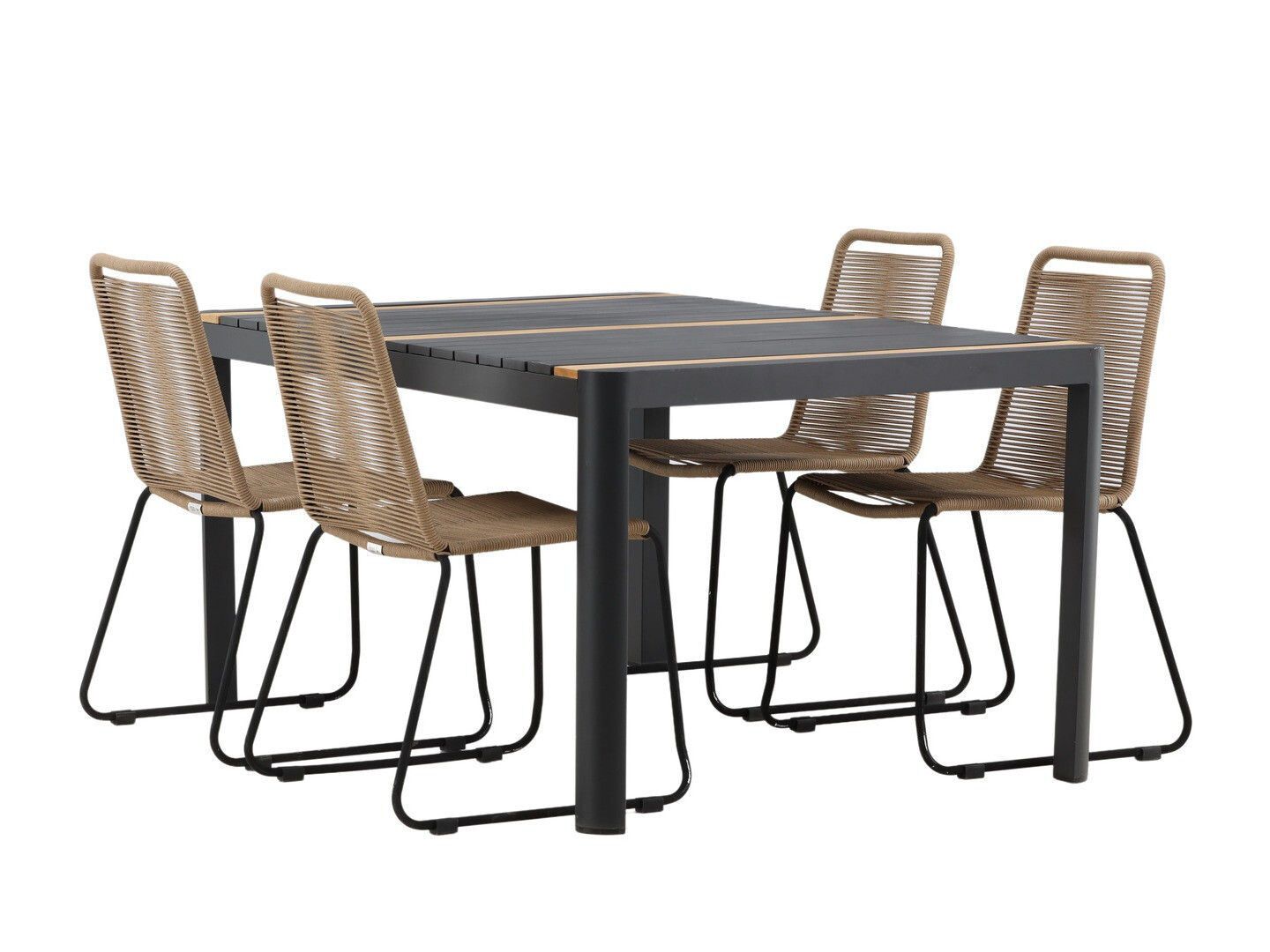Conjunto de mesa e cadeiras Dallas 4671 (Preto)