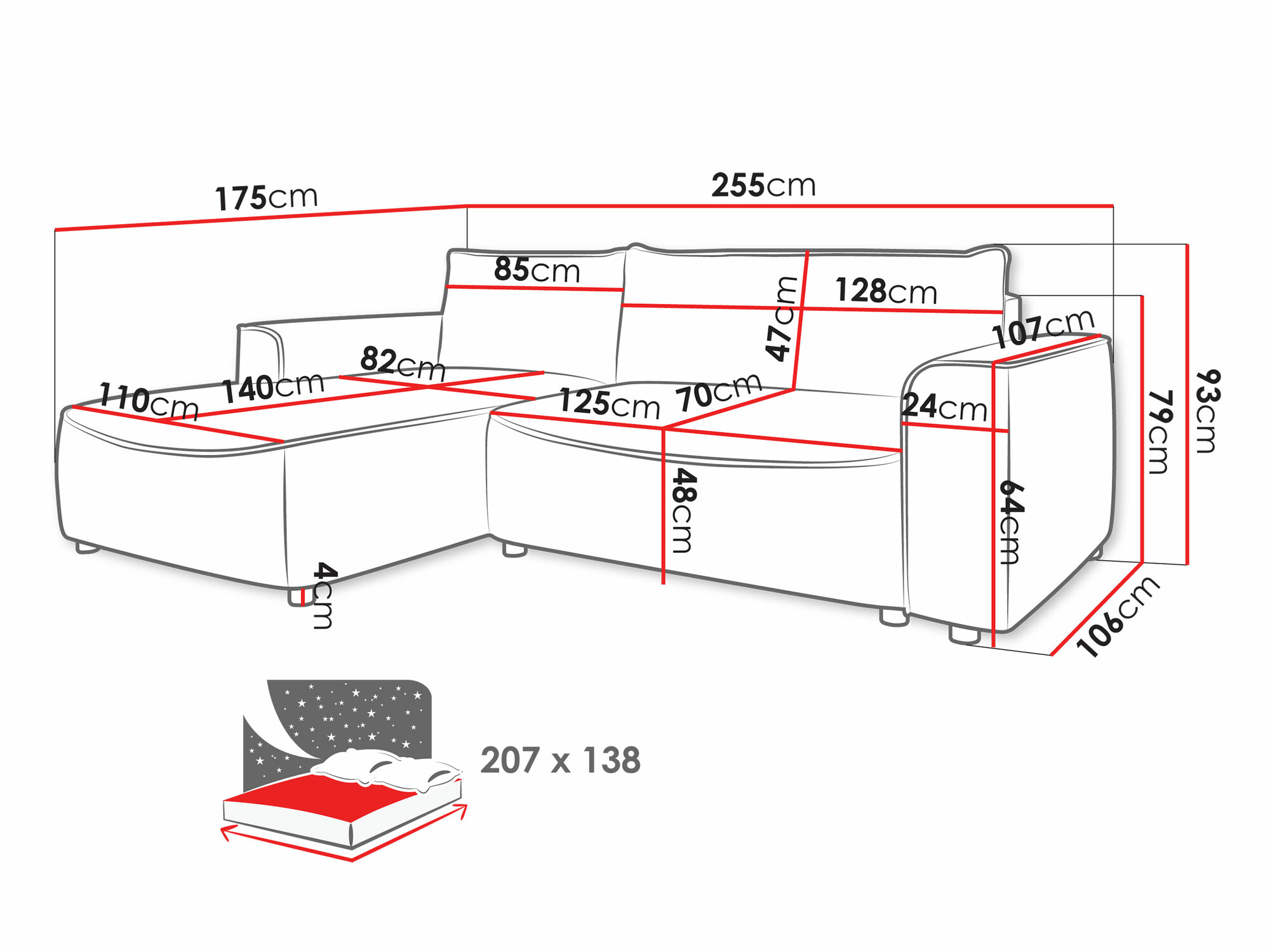 Sofá de canto TrendyNest Monacha (Pretty 05)