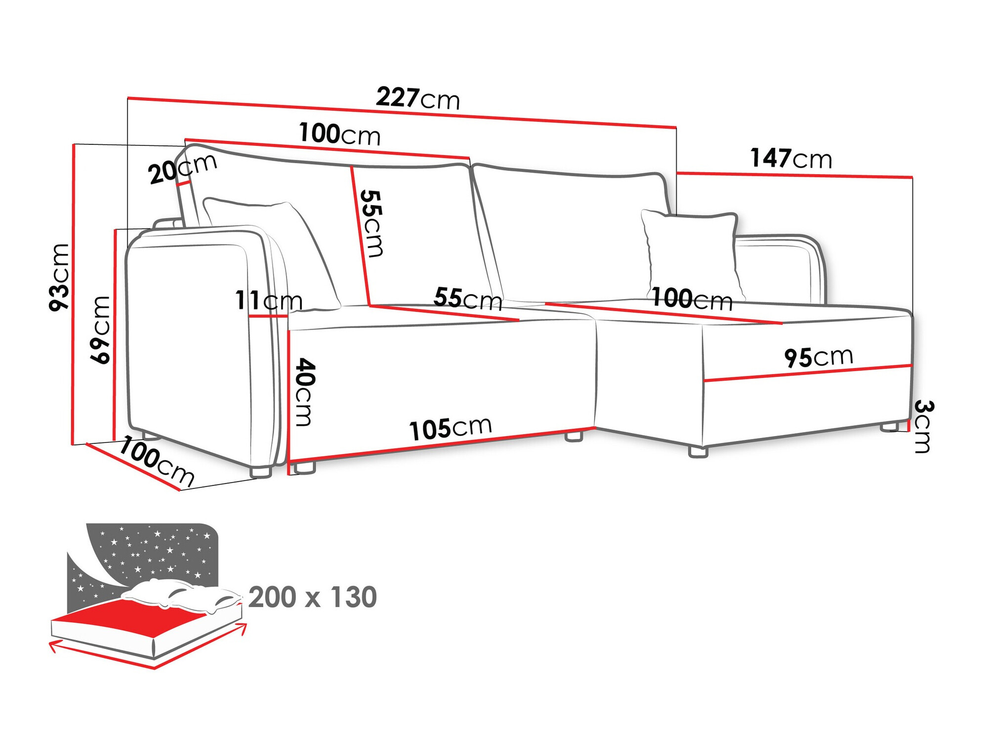 Sofá de canto TrendyNest Turtura (Velo 621)