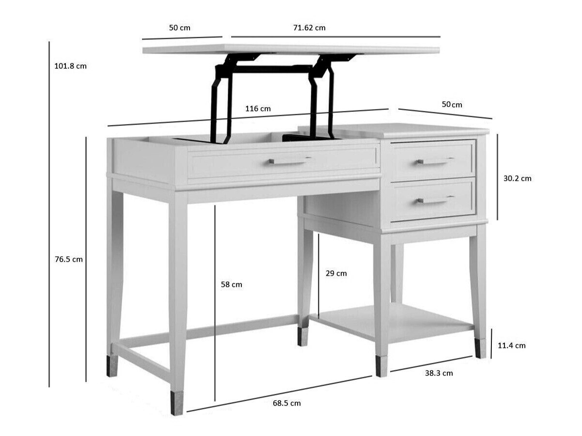 Mesa de escritório CosmoLiving by Cosmopolitan Belromu 102 (Grafite)
