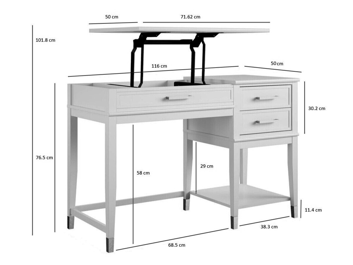 Mesa de escritório CosmoLiving by Cosmopolitan Belromu 102 (Preto)