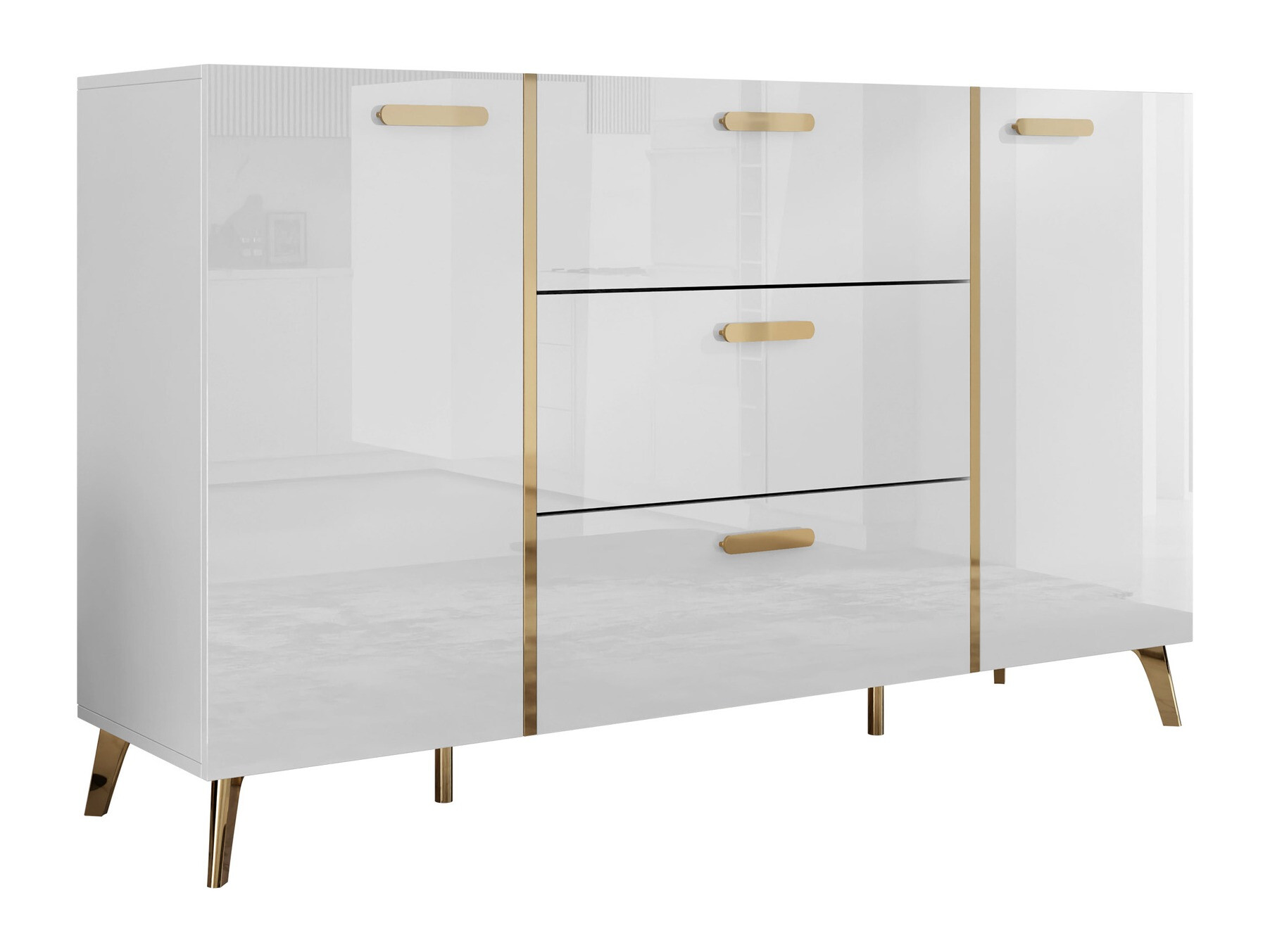 Cómoda Comfivo Capella I (Branco + Branco brilhante)