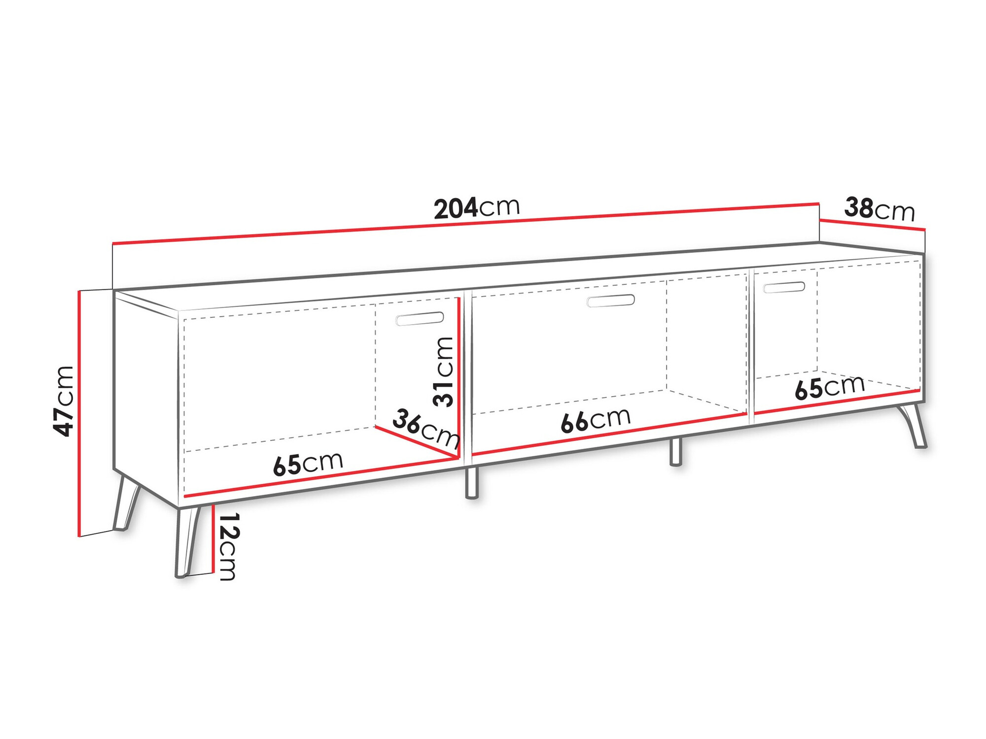 Móvel de TV Comfivo Teslomo 110 (Branco + Branco brilhante)