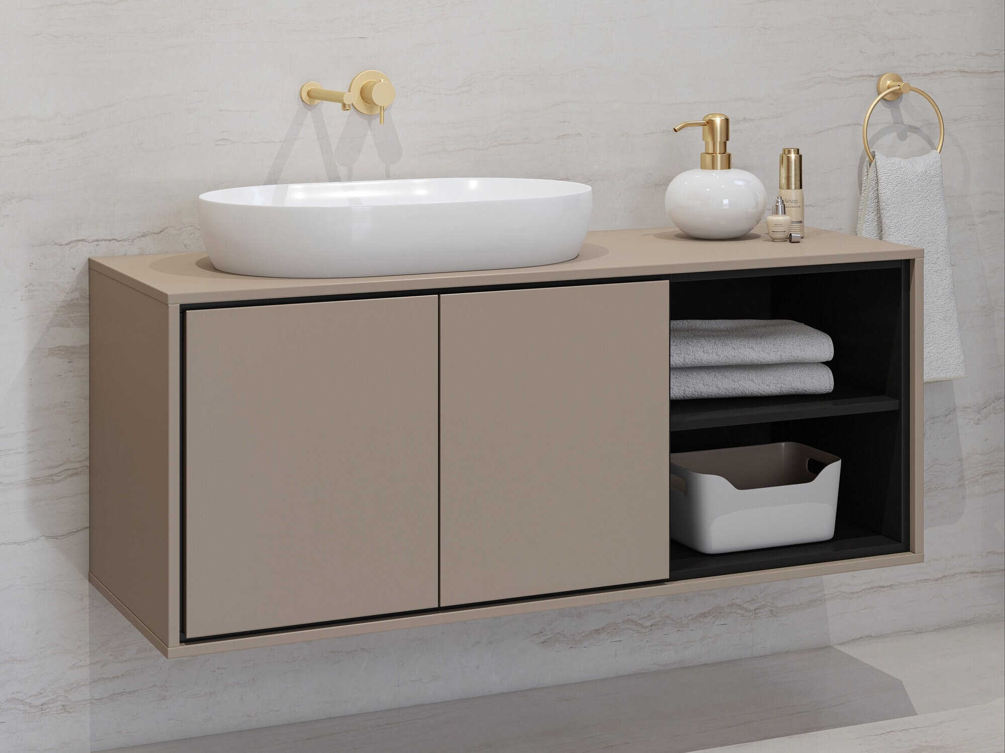 Armário montado na parede para casa de banho Tecavu 104 (Congo)