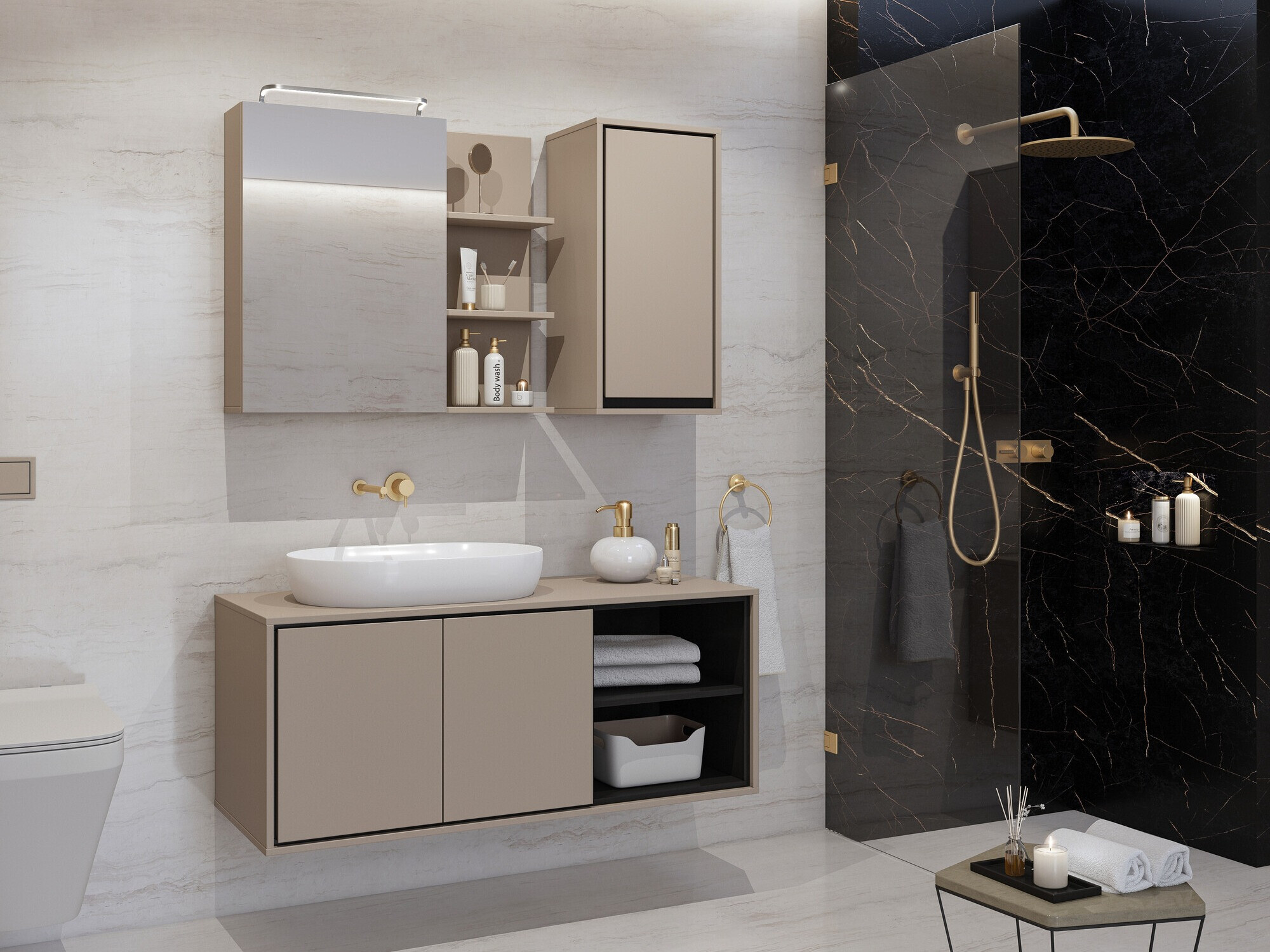 Armário montado na parede para casa de banho Tecavu 104 (Congo)