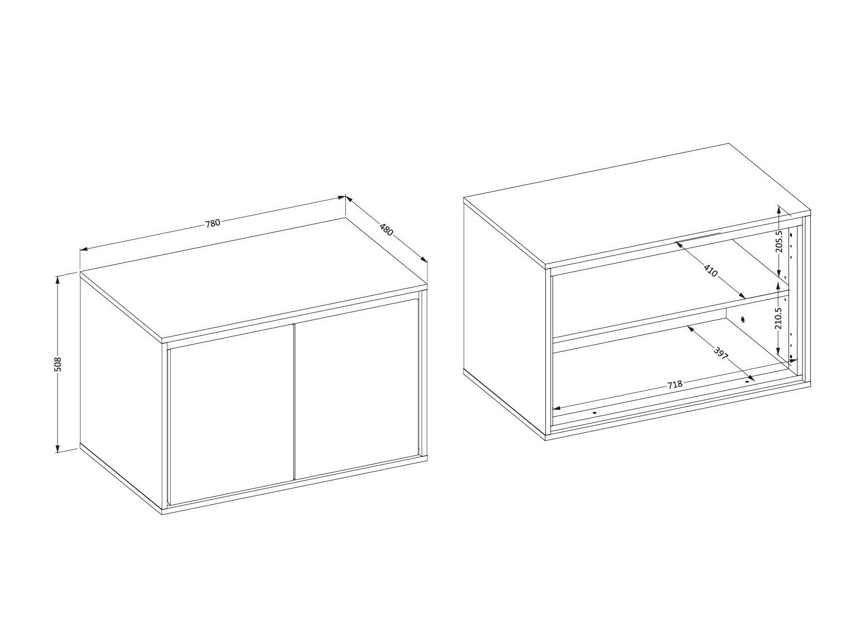 Armário suspenso para casa de banho para lavatório Tecavu 103 (Congo)