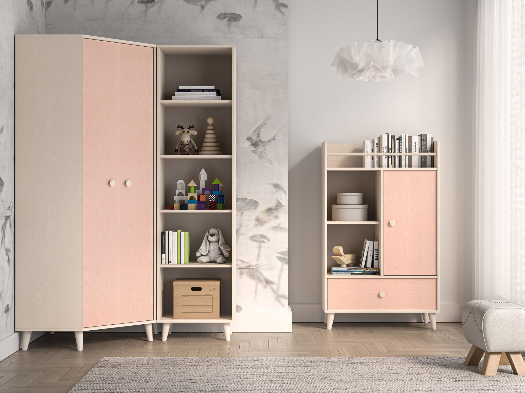 Roupeiro de canto Tortoli 100 (Rosa)