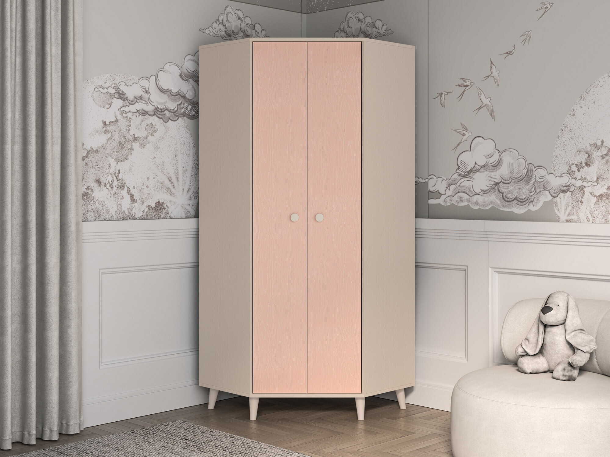 Roupeiro de canto Tortoli 100 (Rosa)