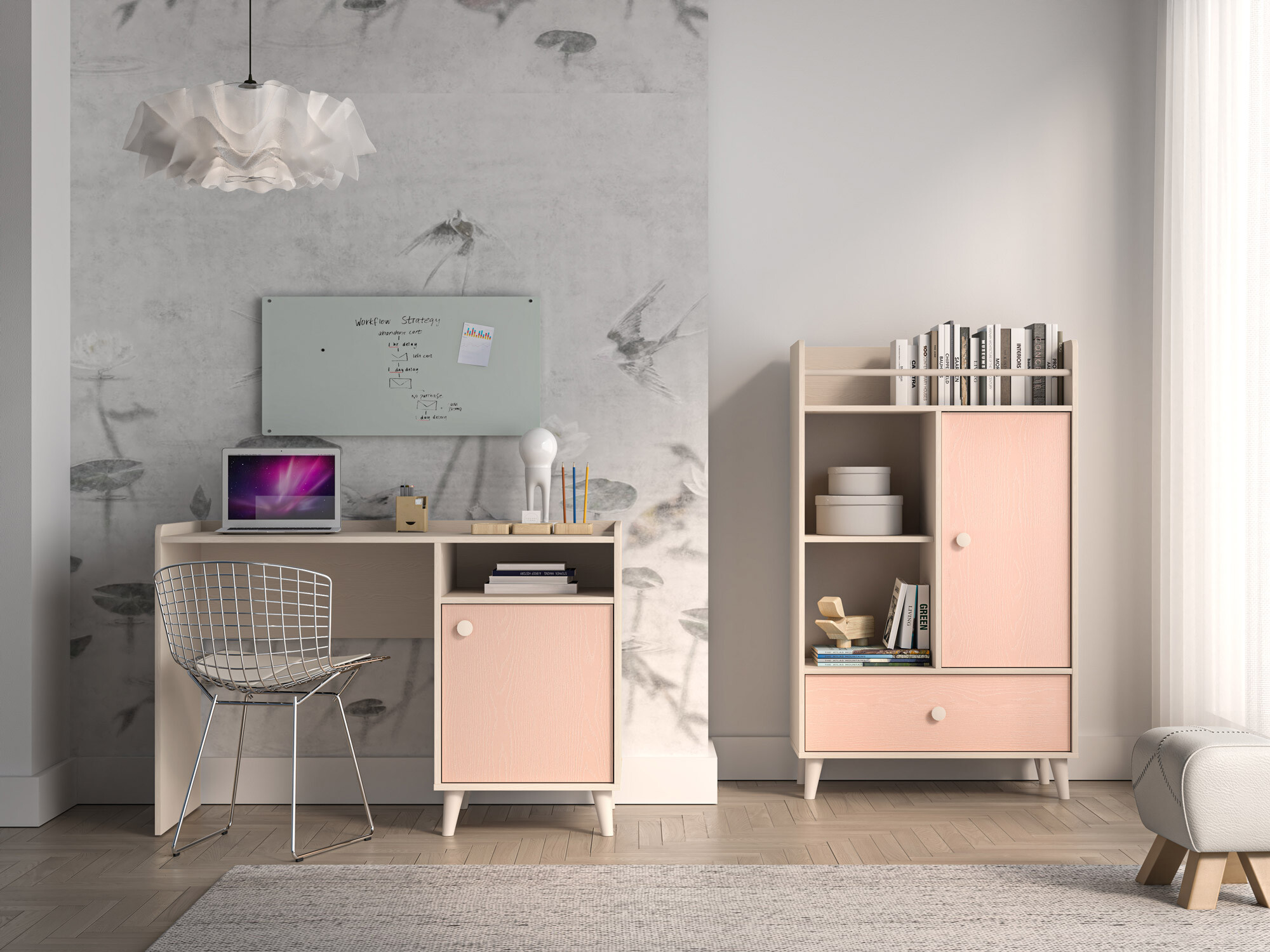 Mesa de escritório Tortoli 106 (Rosa)