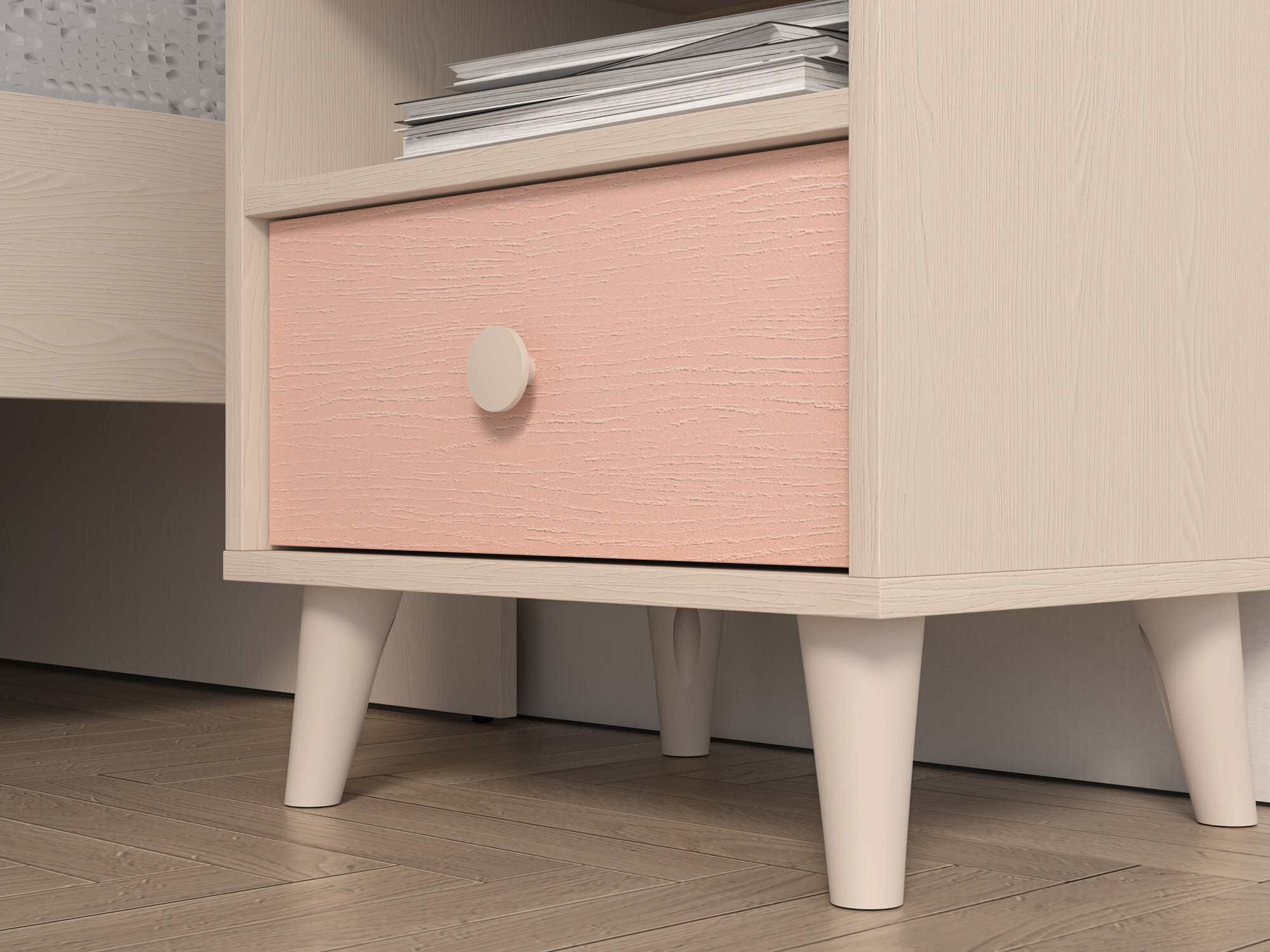 Mesa de cabeceira Tortoli 108 (Rosa)