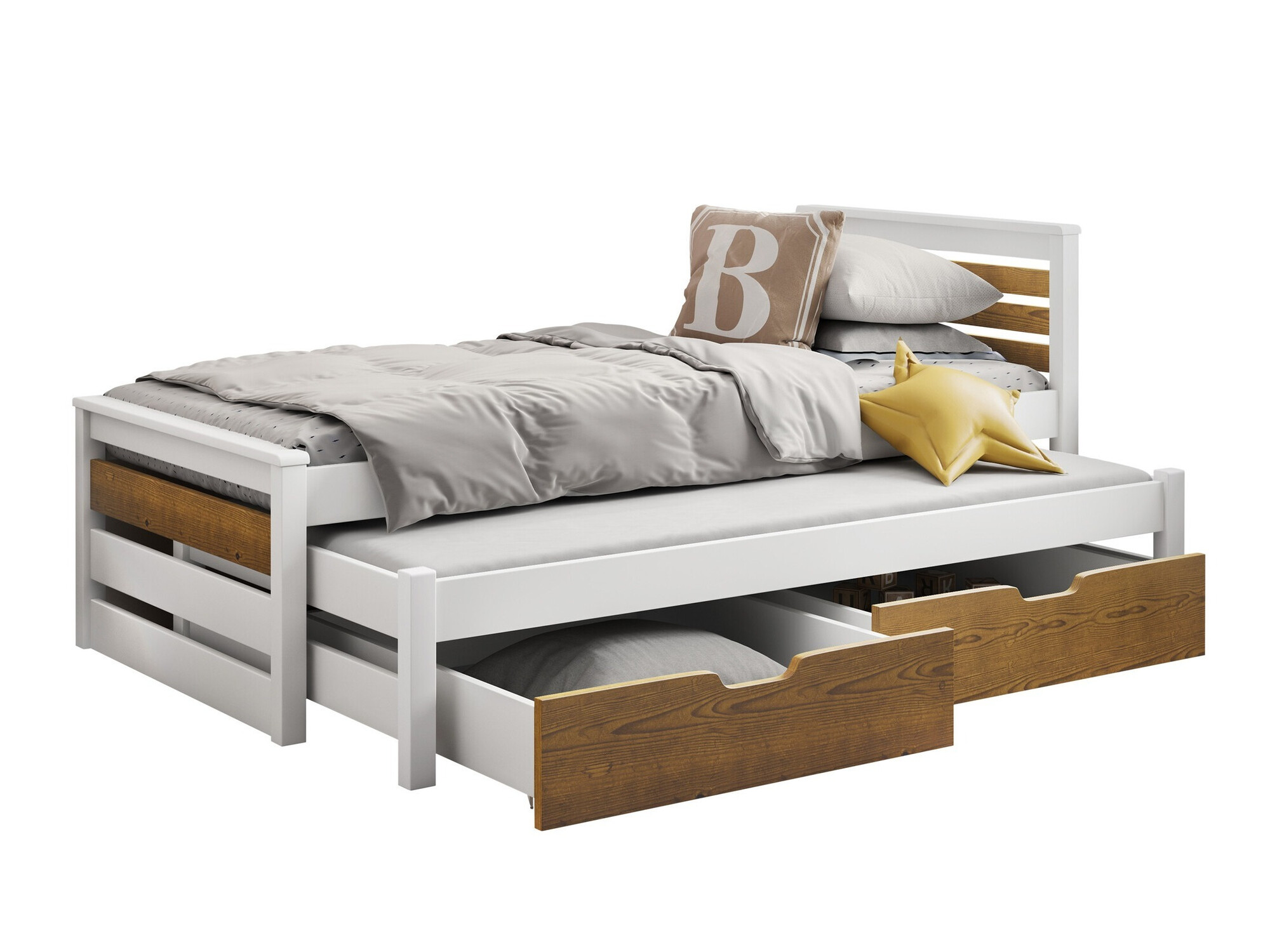 Cama Henderson 169 (Branco + Carvalho sonoma)