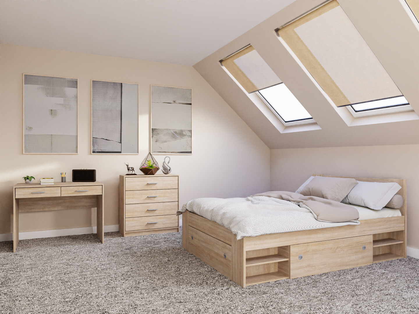 Conjunto para quarto Novsore 155 (Carvalho sonoma)